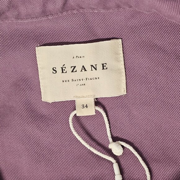 Sezane Paris Roby Women Jumpsuit Size 34 Grape Distressed - Picture 5 of 15